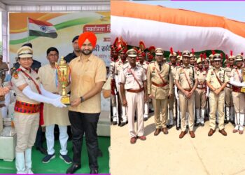स्वतंत्रता दिवस कार्यक्रम पर जिला स्तरीय परेड में महिला पुलिस ने लहराया परचम प्राप्त किया पहला स्थान.