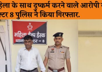 महिला के साथ दुष्कर्म की वारदात को अंजाम देने वाले आरोपी को सेक्टर 8 पुलिस ने किया गिरफ्तार.