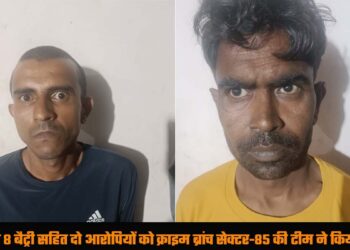 चोरी की 8 बैट्री सहित दो आरोपियों को क्राइम ब्रांच सेक्टर-85 की टीम ने किया गिरफ्तार