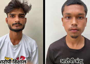 विशाल और अंशू नाम के वाहन चोरों को फरीदाबाद पुलिस ने धर दबोचा, साथ में बरामद की एक बाइक।मोटरसाइकिल चोरी की वारदात को दिया था अंजाम